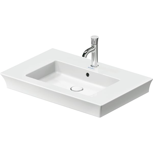 Duravit White Tulip Sink 29 1/2 White High Gloss, Faucet Hole Platform, Number Of Faucet Holes: 1, Overflow - 2363750000 - main